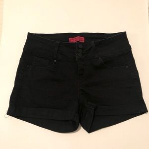 Wax Jean, Butt I Love You Black Jean Shorts, Large